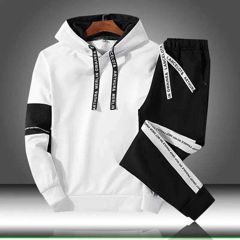 Korean Style Hoodie Set for Men - Long Sleeve Sportswear