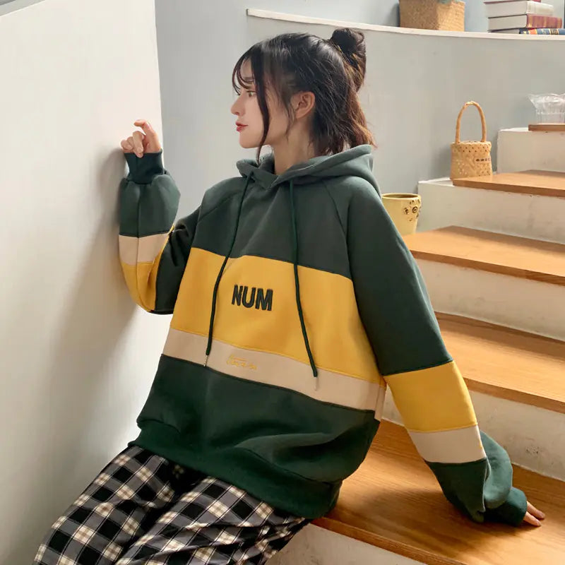 Winter Hoodie for Women with Embroidered Letters