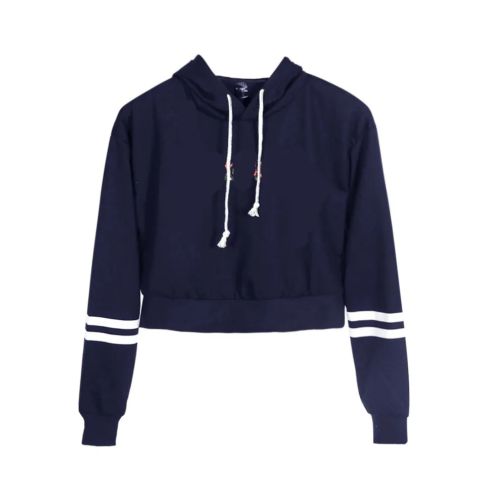Customizable Long Sleeve Crop Hoodie for Women