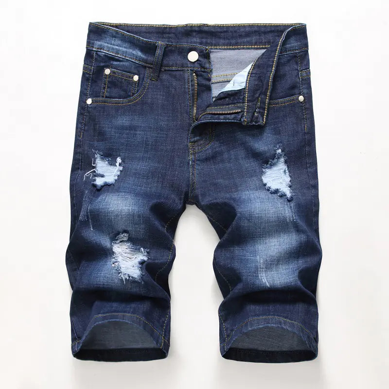 Trendy Men's Stretch Denim Shorts
