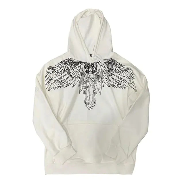 VERSMA Vintage White Hoodie for Men and Women