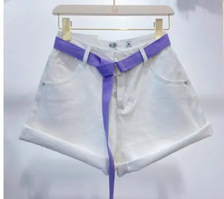 Women's Solid Color Denim Shorts