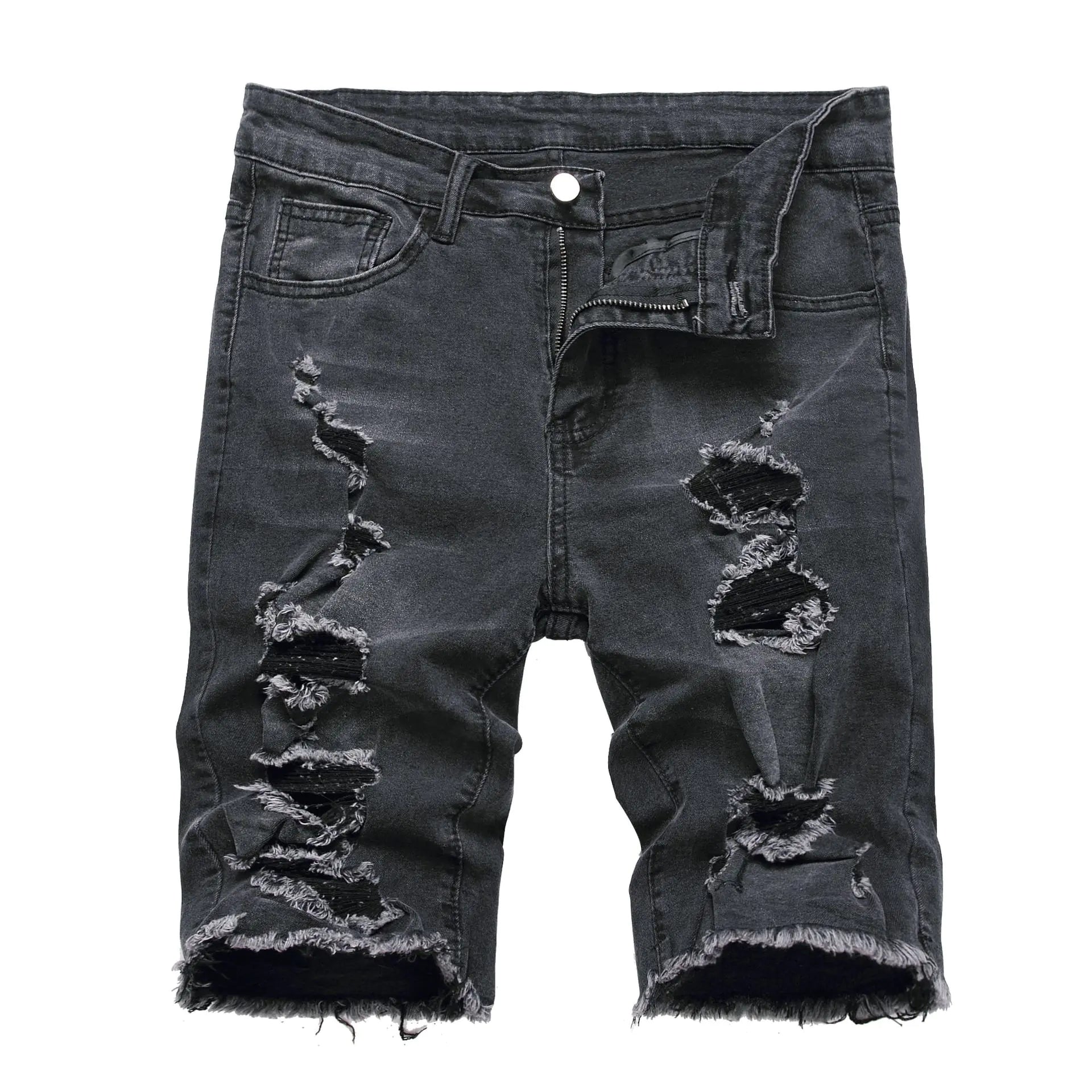 2023 Men's Vintage Distressed Denim Shorts