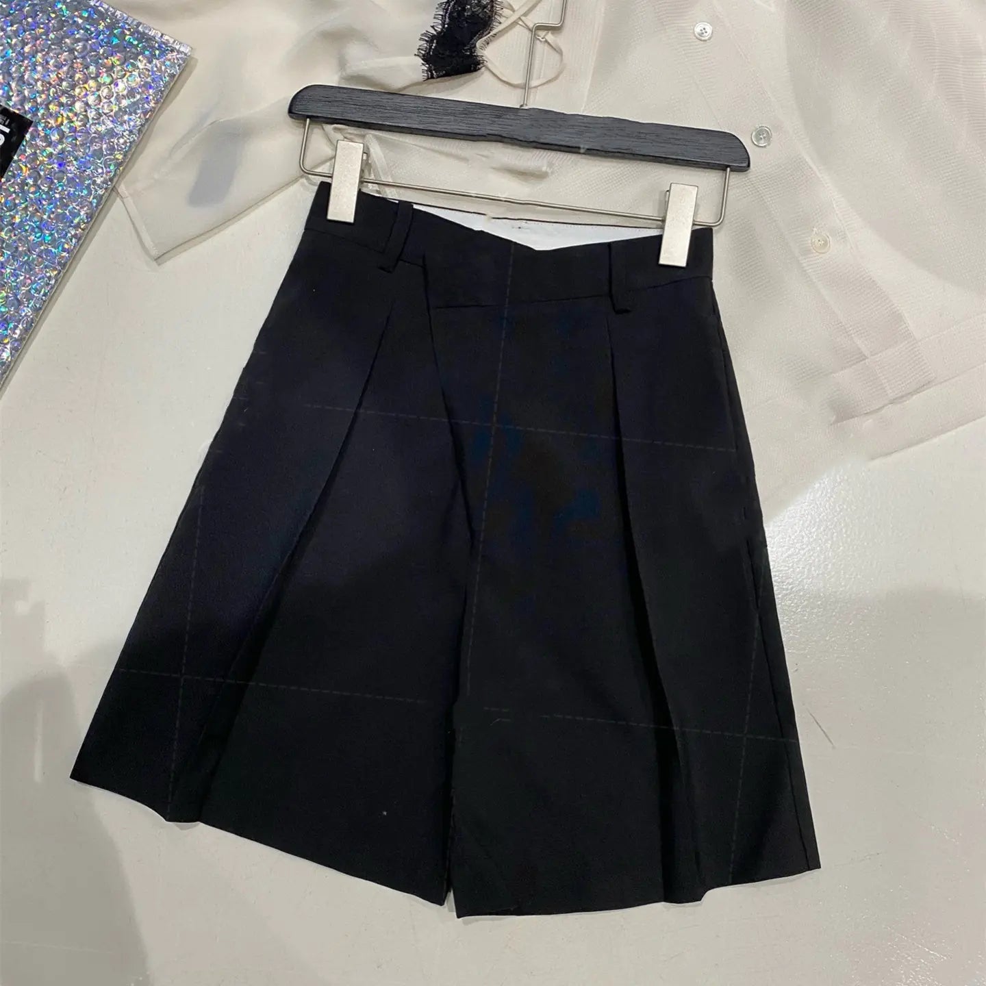 Diagonal Placket Bermuda Shorts Suit for Men