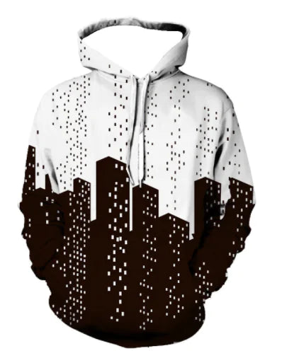 Skull Digital Print Anime Hoodie for Men and Women