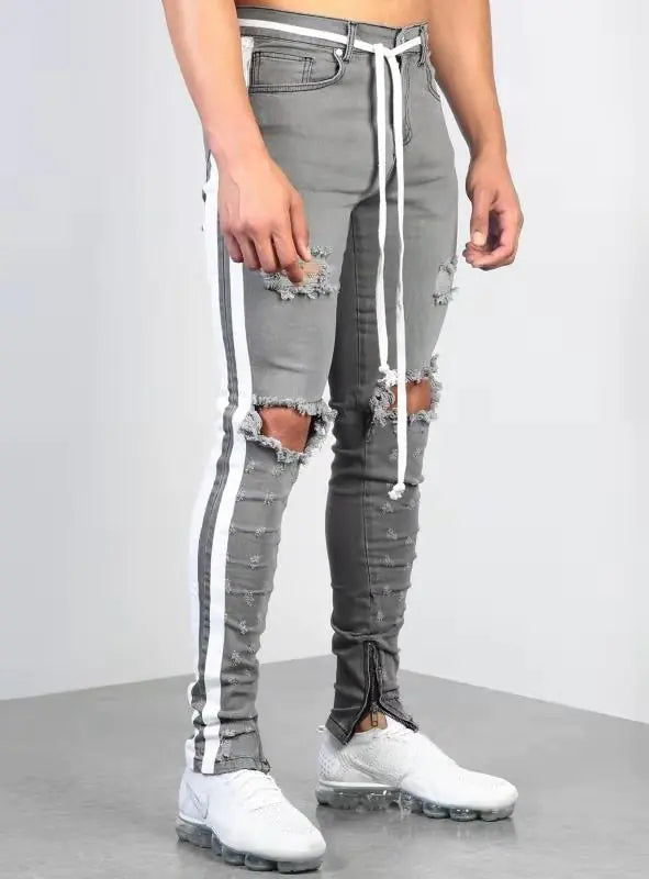 Men's Jeans with Pull-Link Ribbon Detail