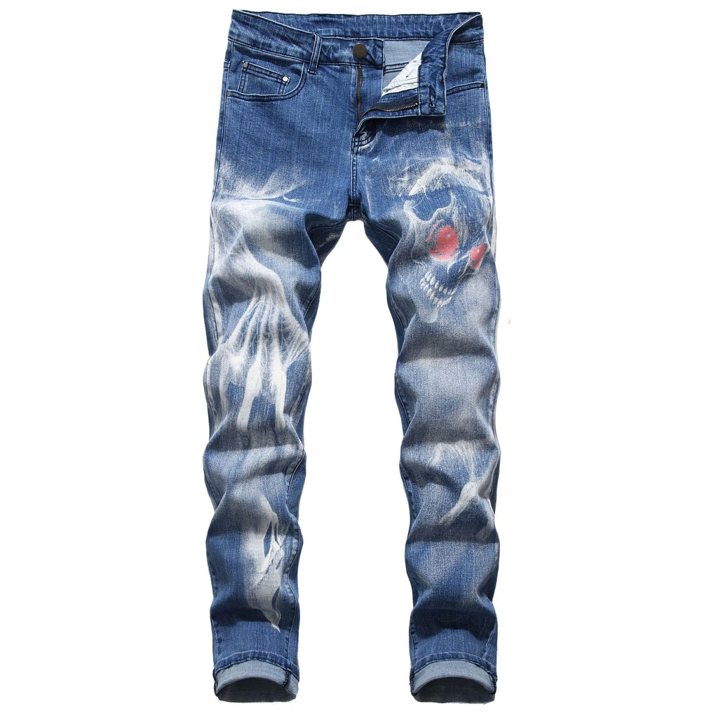 Personalized Slim 3D Pattern Men's Jeans Pants