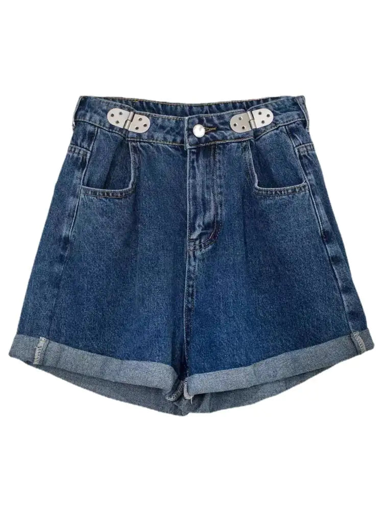 Women's Retro Loose Curly Denim Shorts