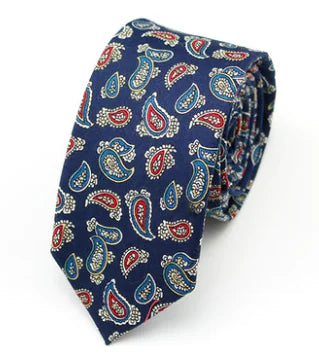 Xinclubna Korean Style Cotton Tie, 6cm Casual Print Tie