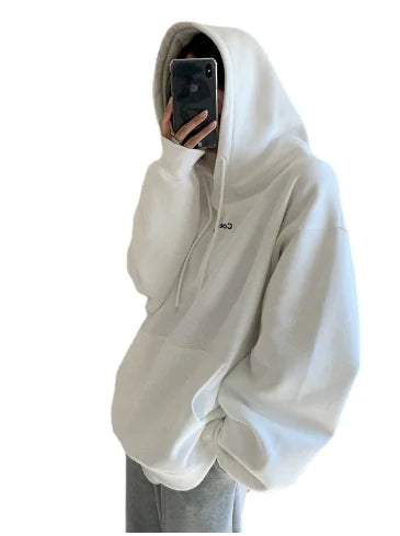 Roman Numeral Printed Hoodie for Women