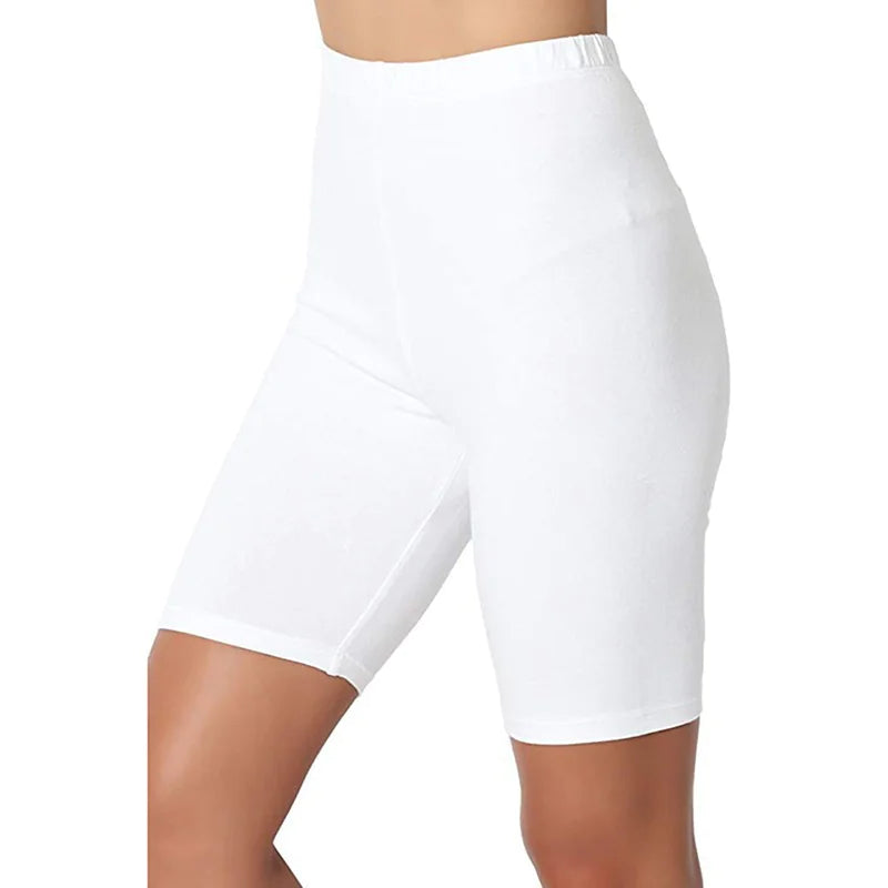Women's Black Cotton Biker Shorts