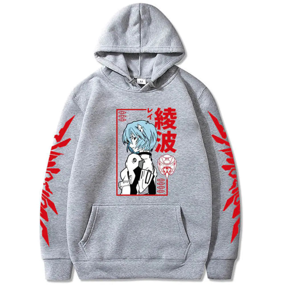 Evangelion Printed Loose Fit Hoodie for Men