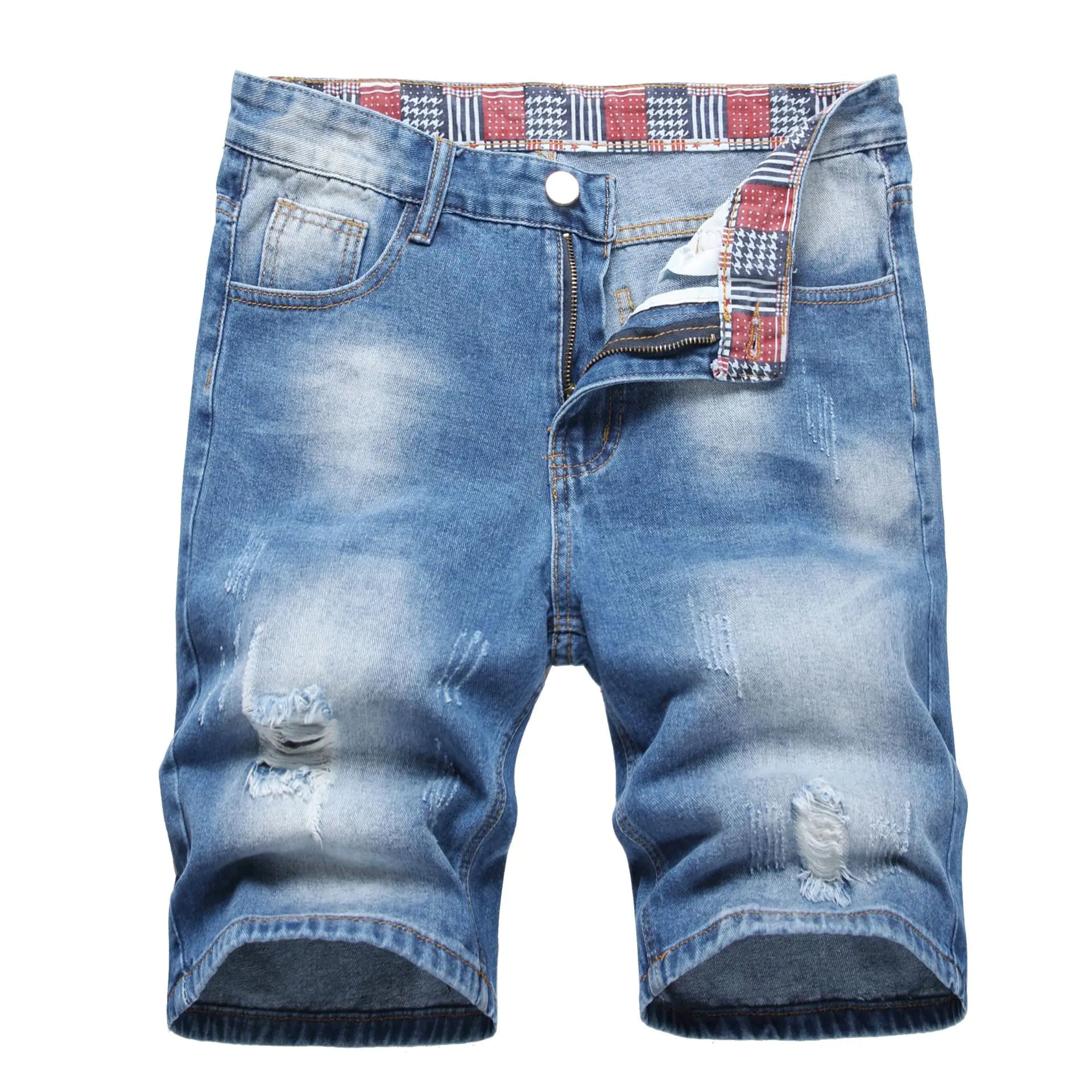 2023 Men's Vintage Distressed Denim Shorts