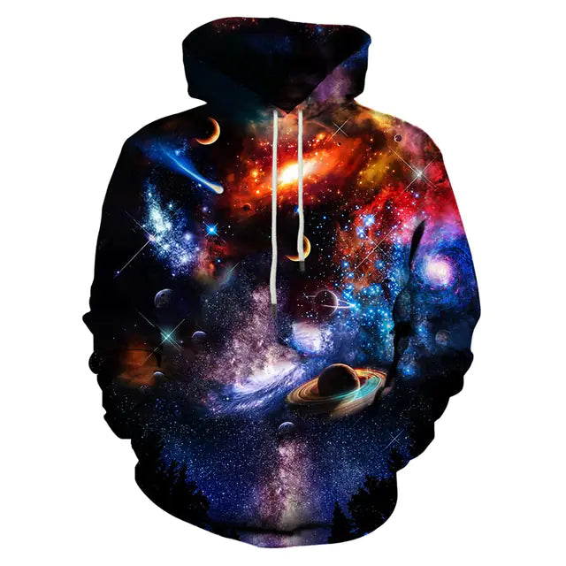 3D Snowflake Hoodie Pullover for Men and Women