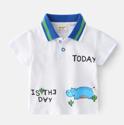 Korean Style Polo Shirt for Kids - Trendy T-Shirt