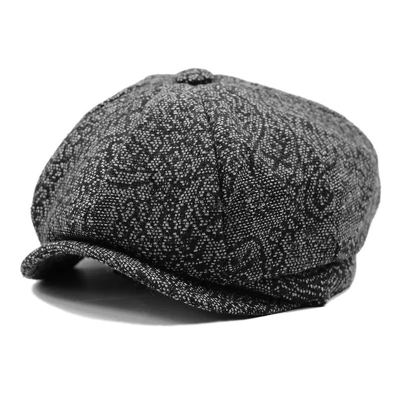 Men's Winter Painter Beret - Warm Octagonal Hat