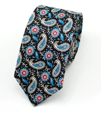 Xinclubna Korean Style Cotton Tie, 6cm Casual Print Tie
