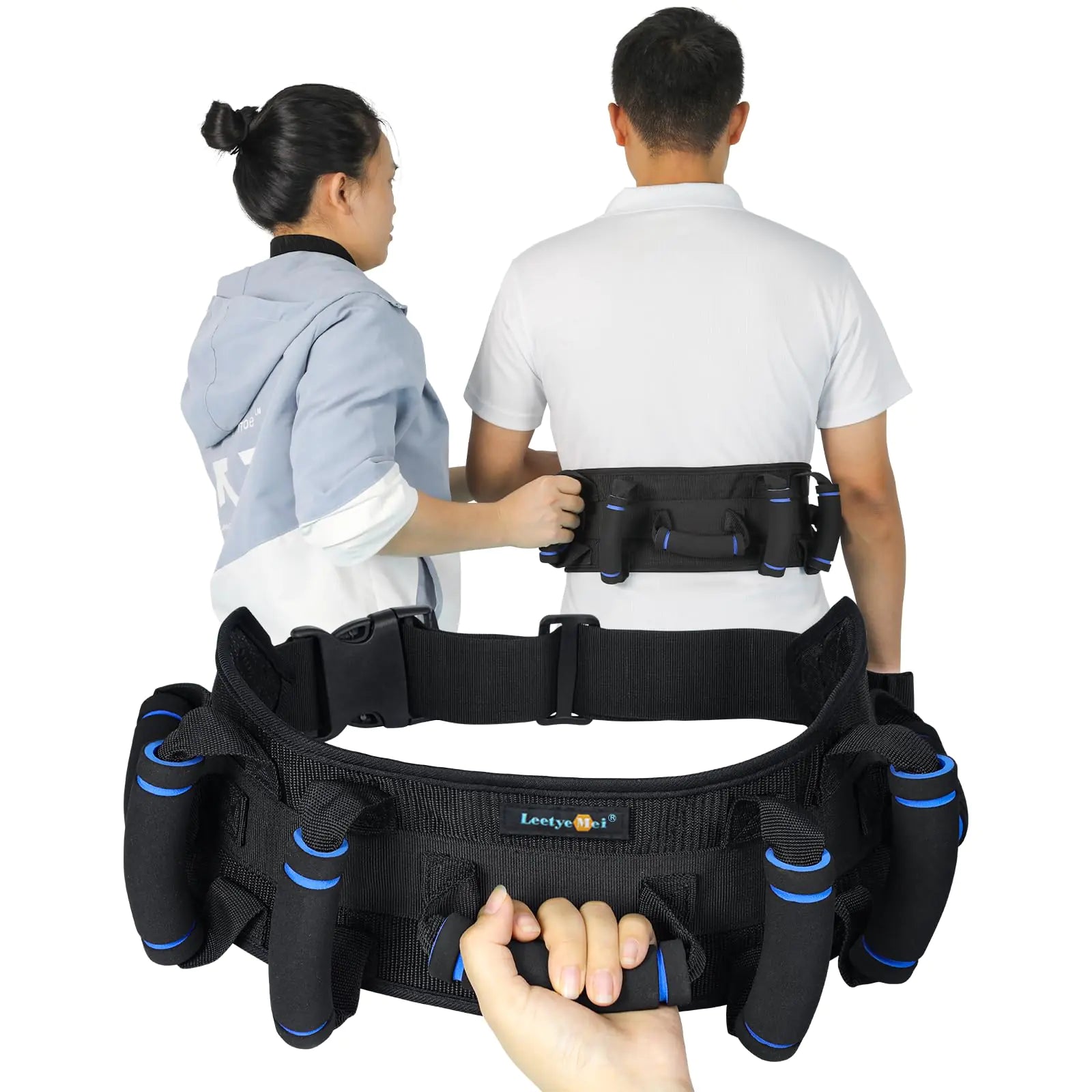 Gait Belt Transfer Belt for Seniors Gate Belt with Quick Release Buckle Gait Belt Safety Belt for Elderly Patient Lift Belt Medical Nursing Transfer Sling (7 Handles)