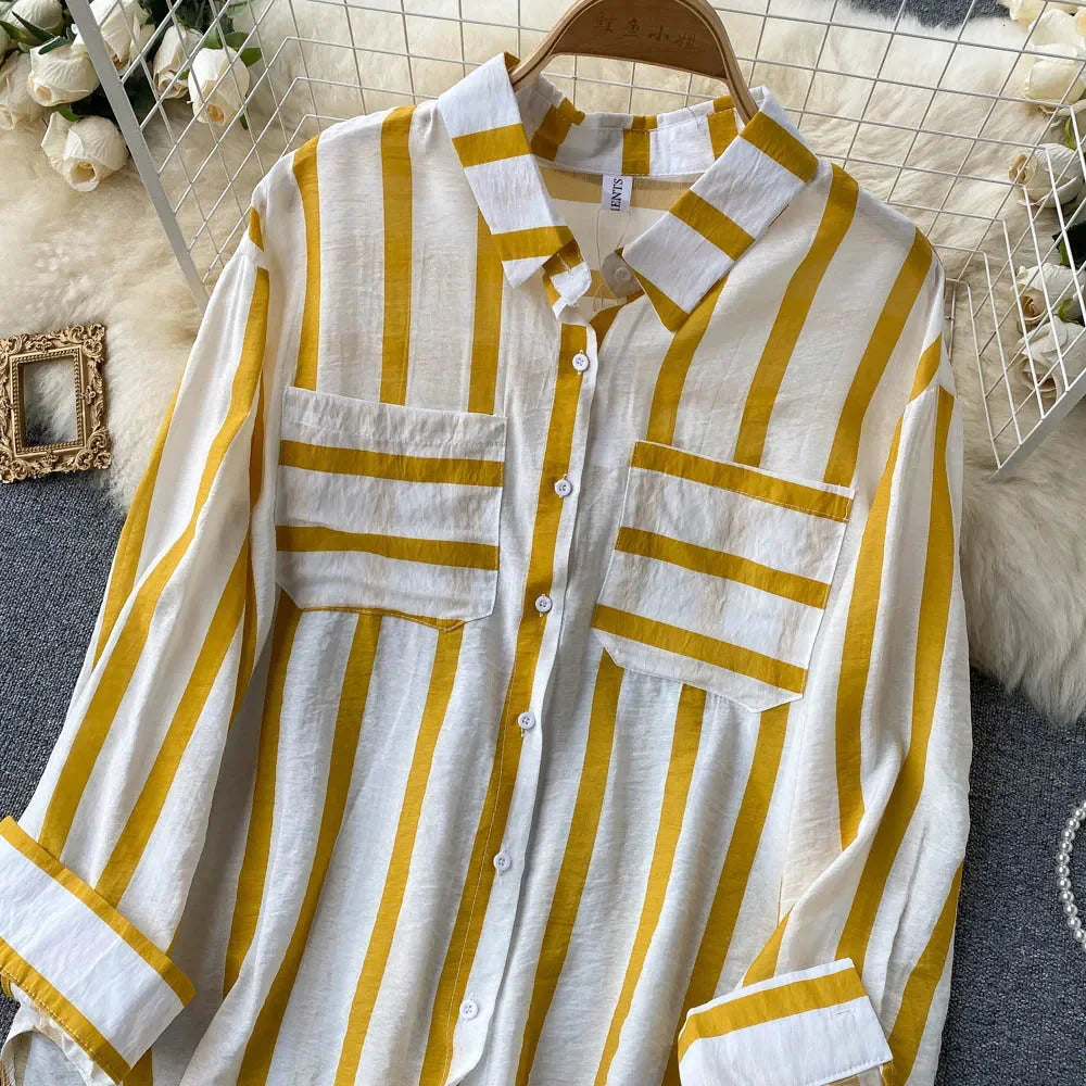 Plus Size Striped Shirt for Women (Single Piece)