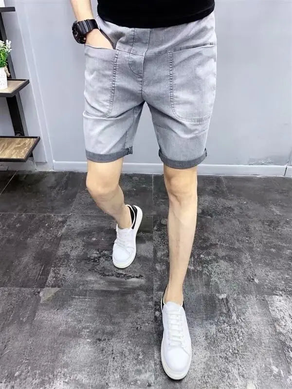 Trendy Slim Denim Shorts for Men - Summer Style