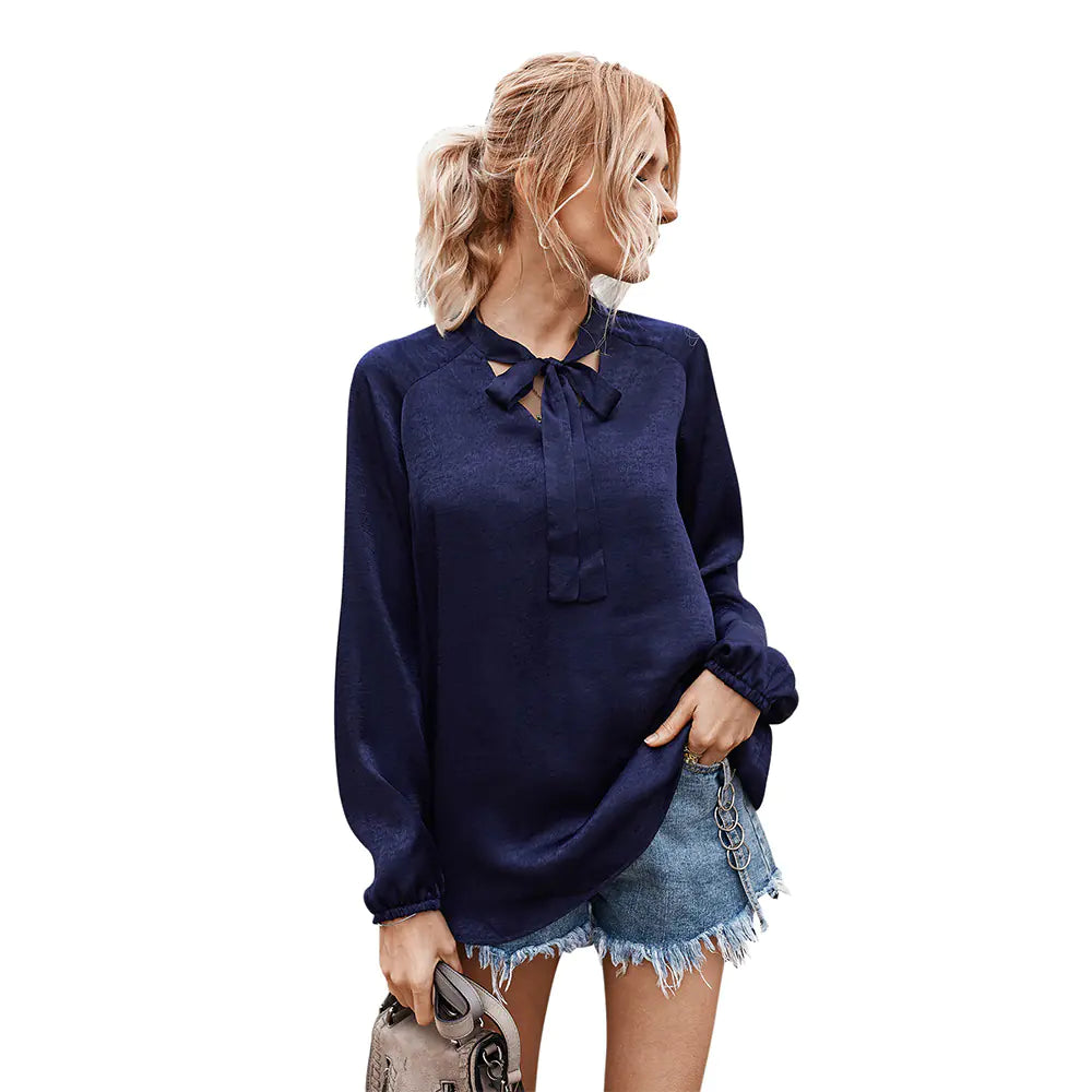 New Women's Shirt T-Shirt, Solid Color Casual Top