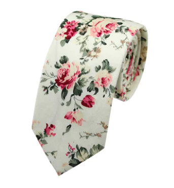 Xinclubna Korean Style Cotton Tie, 6cm Casual Print Tie