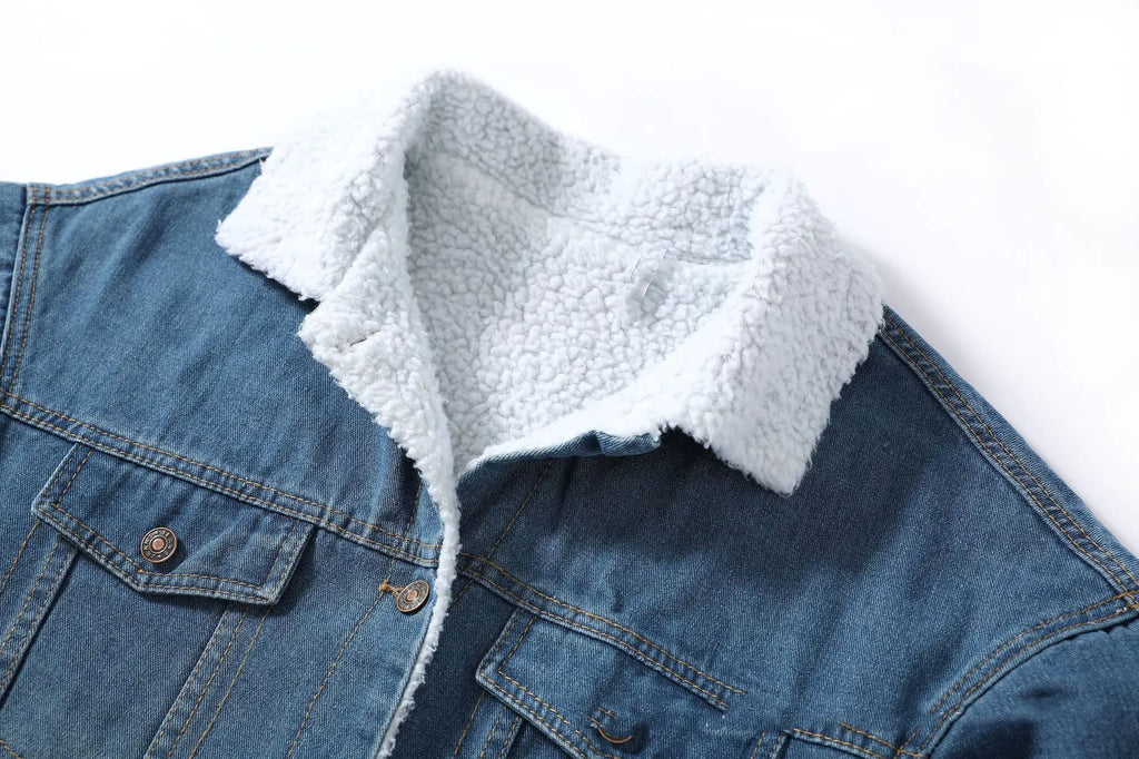 Mid-Length Cotton Jacket, Denim Cotton Jacket