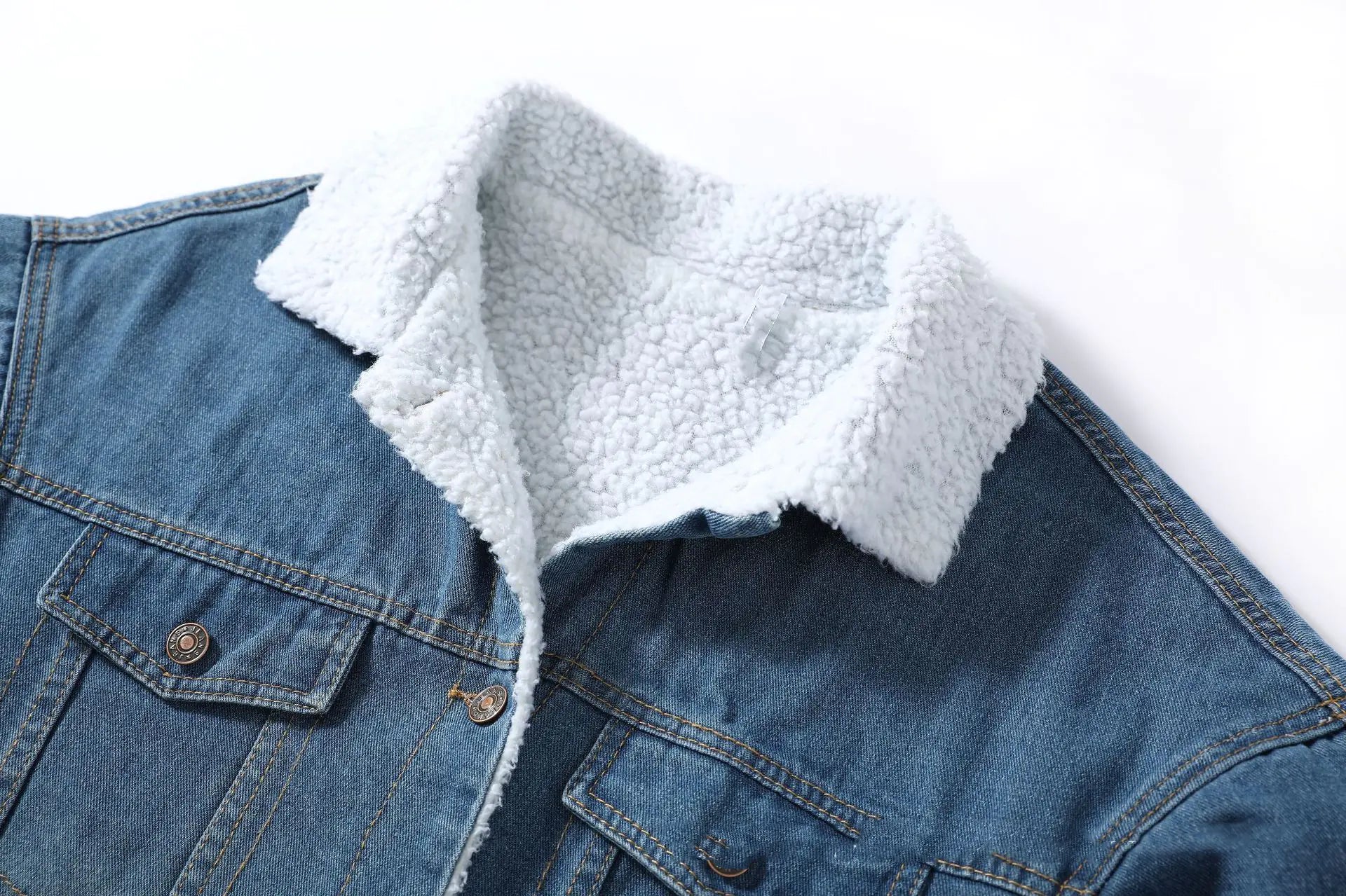 Mid-Length Cotton Jacket, Denim Cotton Jacket