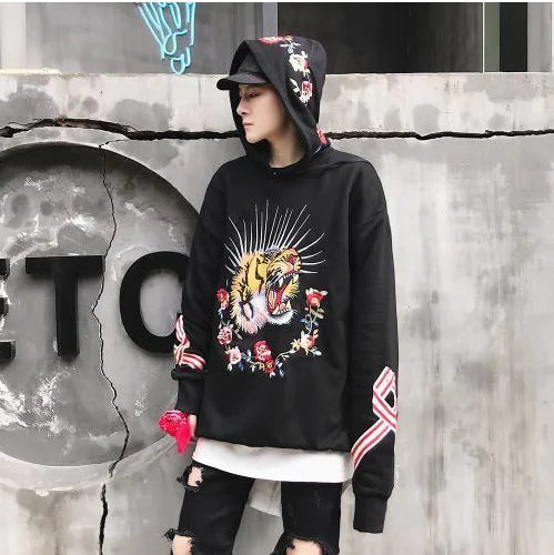 Spring Heavy Embroidery Hoodie for Men, High Street Fashion