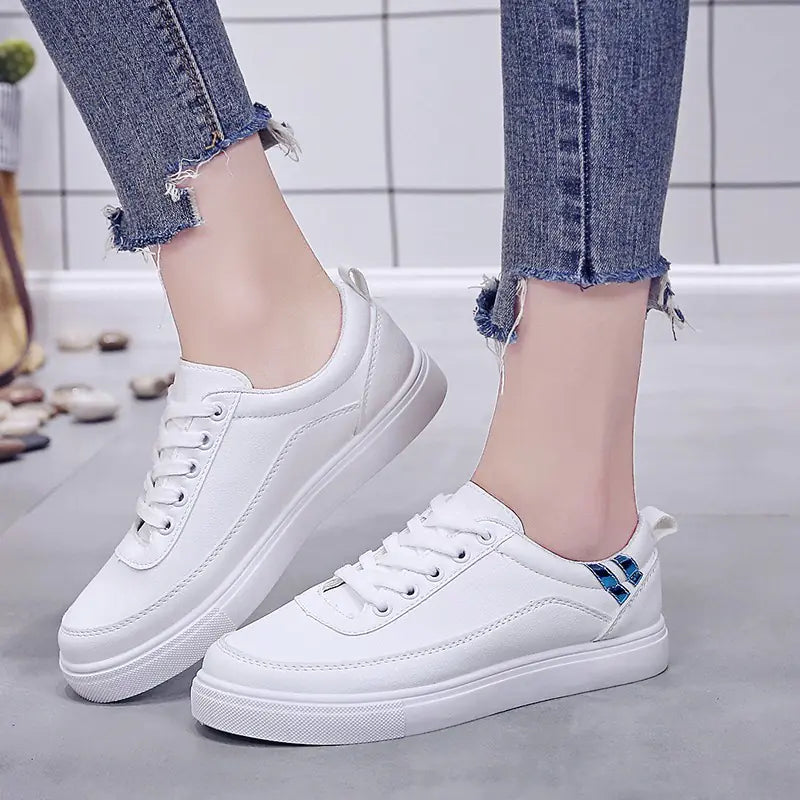 Colorful White Sneakers, Casual Style Sneakers