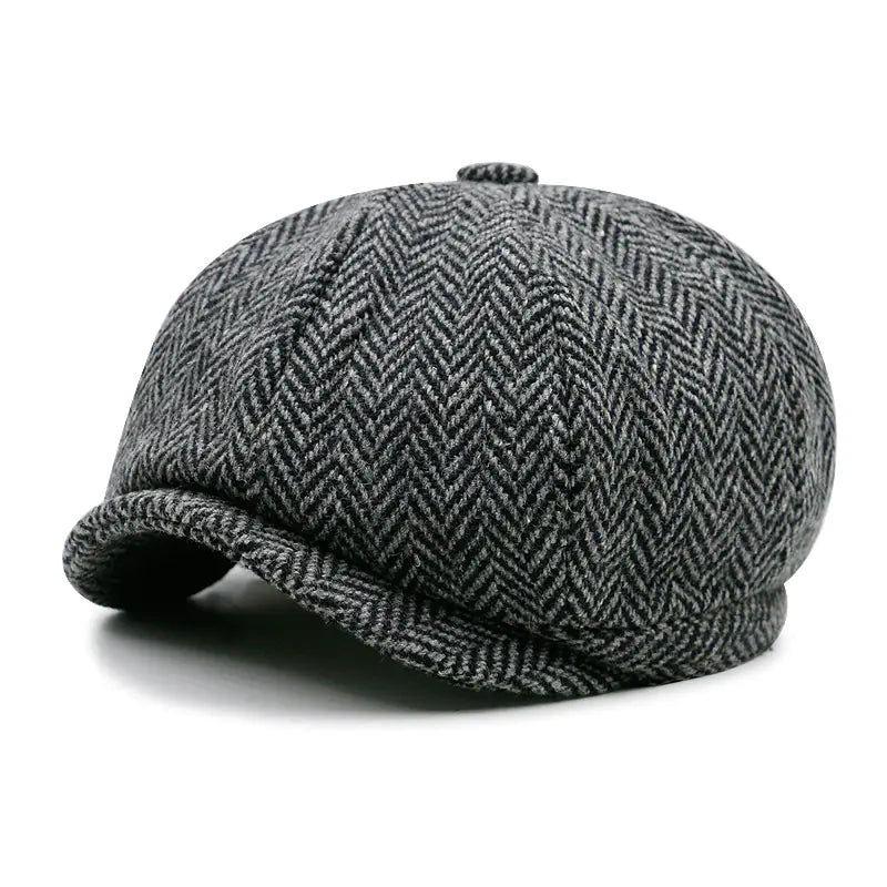 Men's Winter Painter Beret - Warm Octagonal Hat