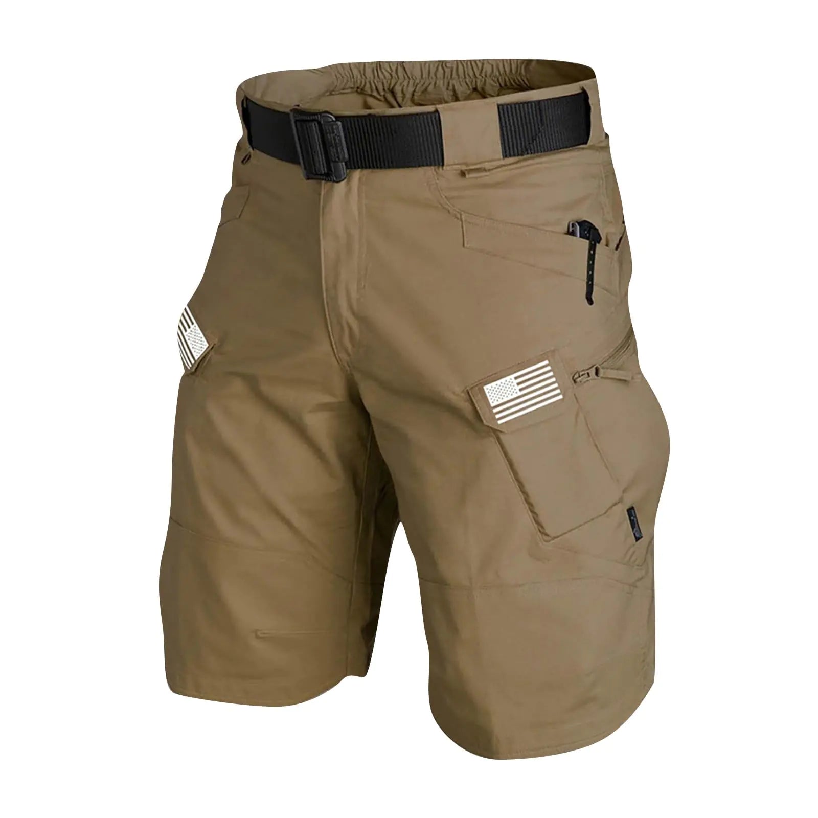 WENKOMG1 Mens Cargo Shorts 4th of July Outdoor Tactical Shorts Patritotic Printed Military Shorts with Multi Pockets Mens Shorts Summer Shorts for Men Casual Shorts Active Shorts(Brown 2Small)
