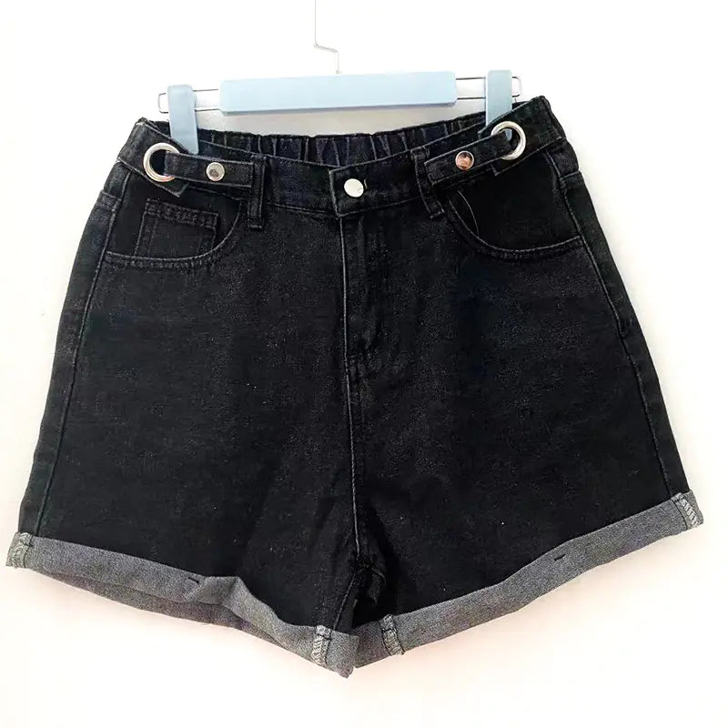 Women's Slim Elastic Waist Denim Shorts
