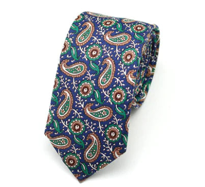 Xinclubna Korean Style Cotton Tie, 6cm Casual Print Tie