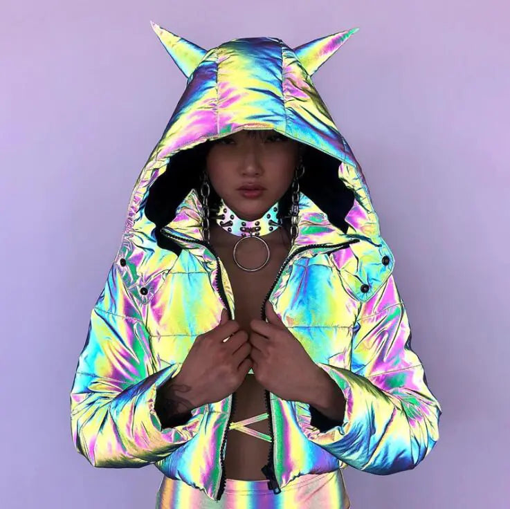 Reflective Jacket, Warm Coat, Women's Cotton Padded Jacket